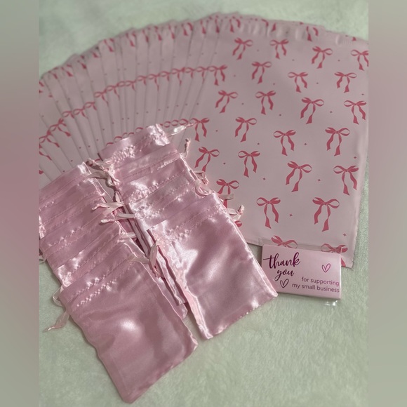 LAST SET Pink Bows Poly Mailers 10x13 & Shipping Essentials Bundle - Picture 3 of 3
